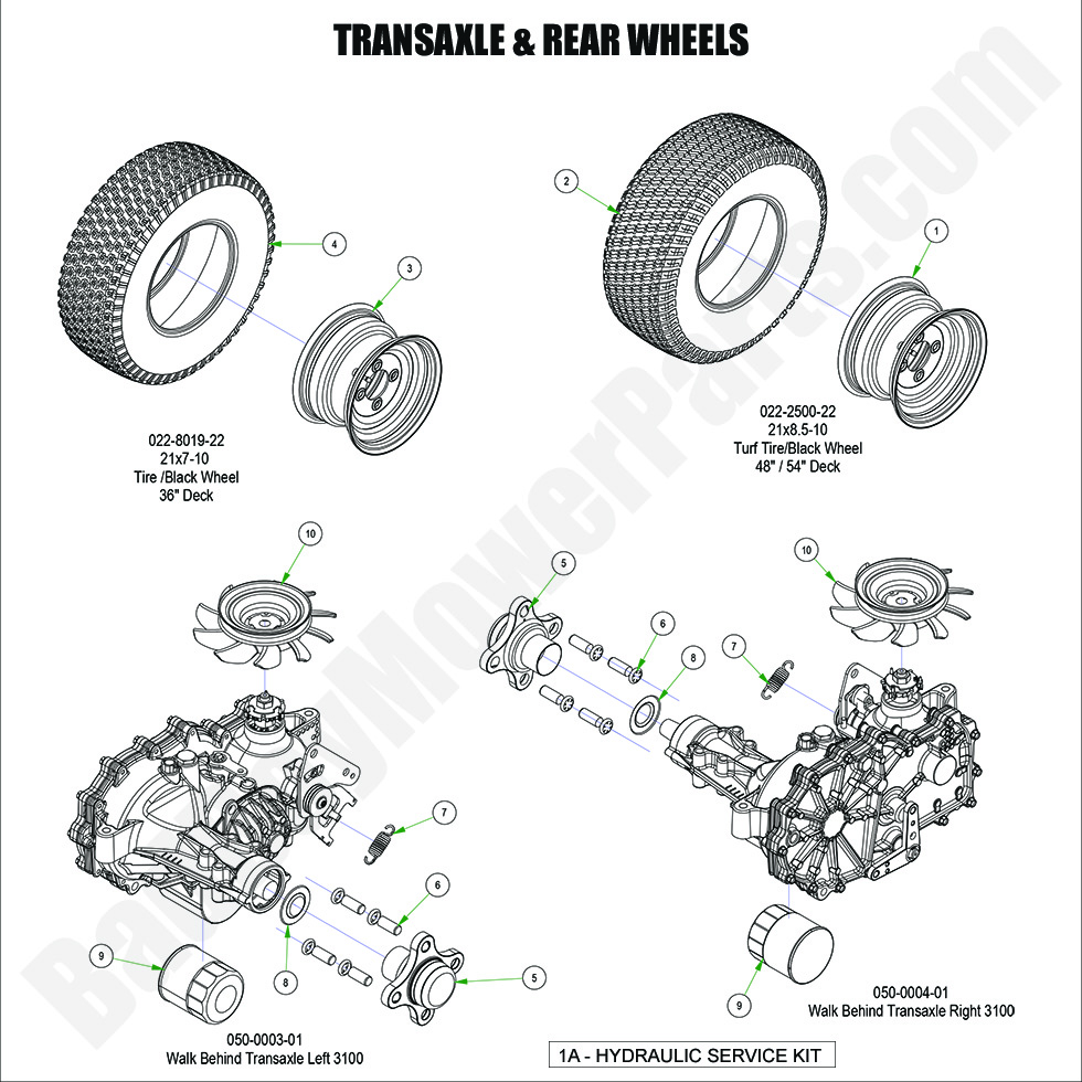 3605 - Bad Boy Mower Parts Lookup > 2024 > Raider > Transaxle & Rear Wheel